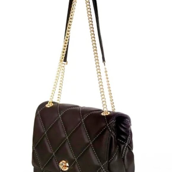 MATMAZEL "Amanda" Shoulder Bag- "M" Turnkey Lock- Medium- Black - Picture 13 of 14